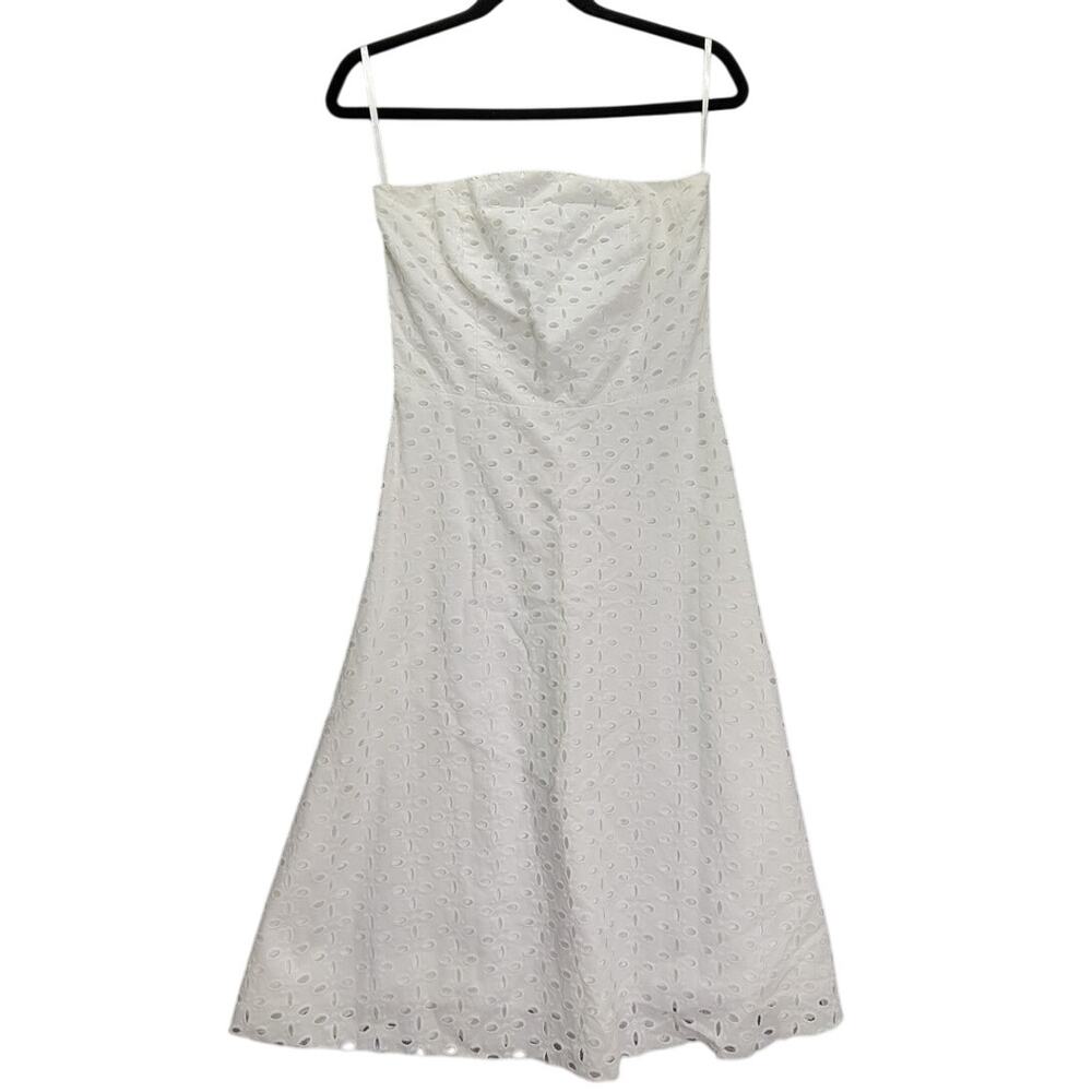 Rubber Ducky Dress Womens Size Medium Halter Strapless Designer Vintage White